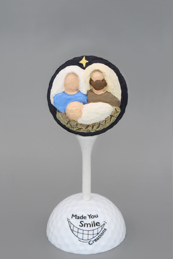 Personalized Carved Golf Ball Art & Treat Gift Box