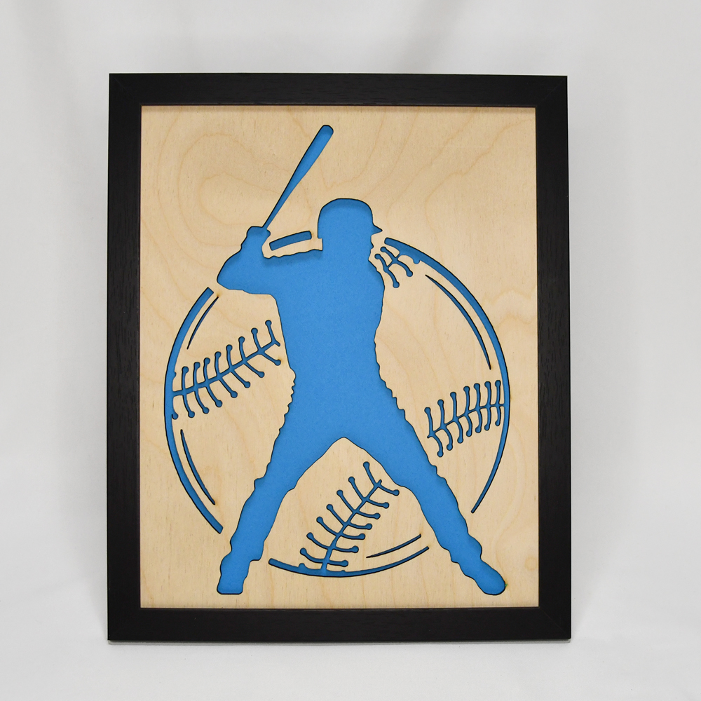Baseball Player Wood Art