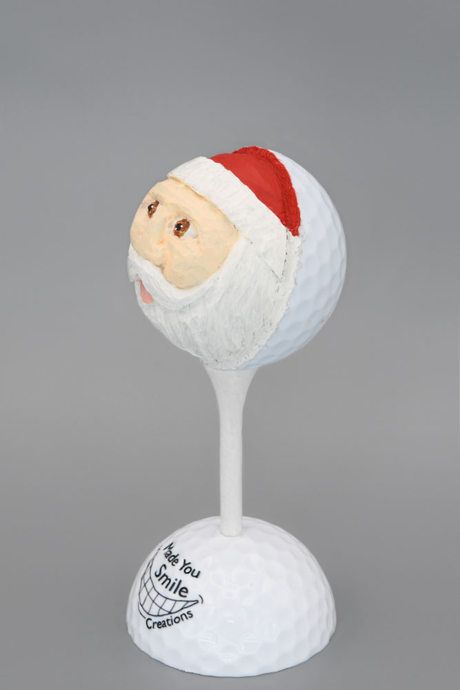 Santa Carved Golf Ball Art