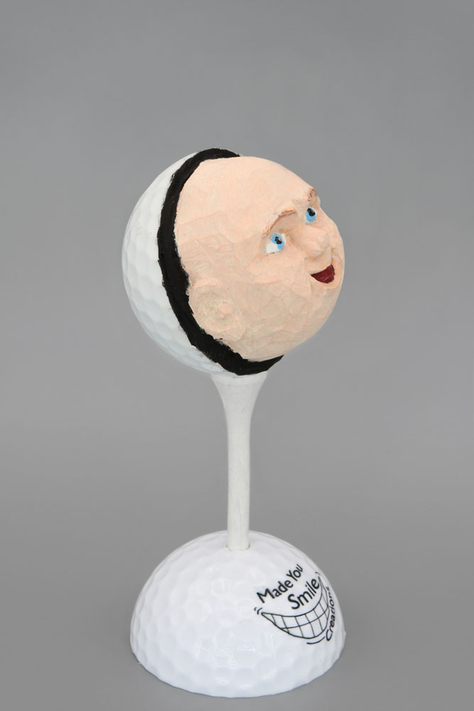 Buddha Baby Carved Golf Ball Art