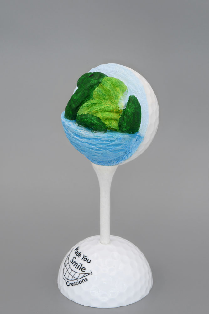 Lake Monster - Carved Golf Ball Art