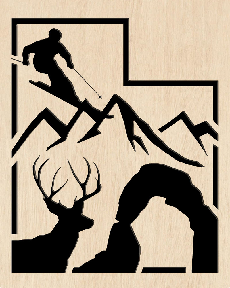 Utah Outdoor Life Wood Art   