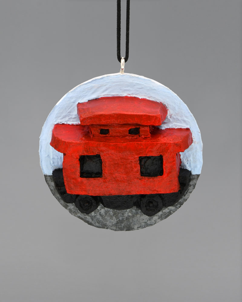 Train Caboose Carved Golf Ball Art