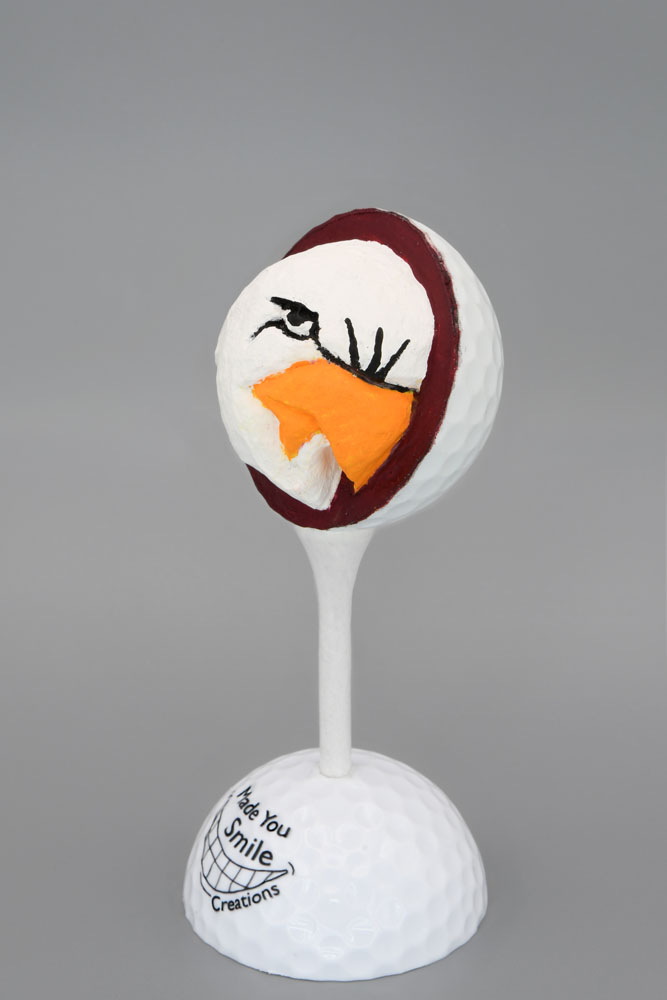 Eagle Mascot Carved Golf Ball Art