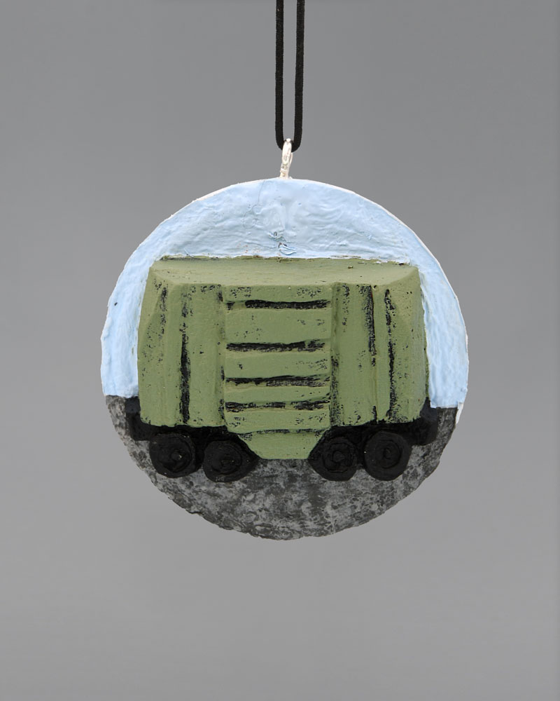 Train Boxcar Carved Golf Ball Art