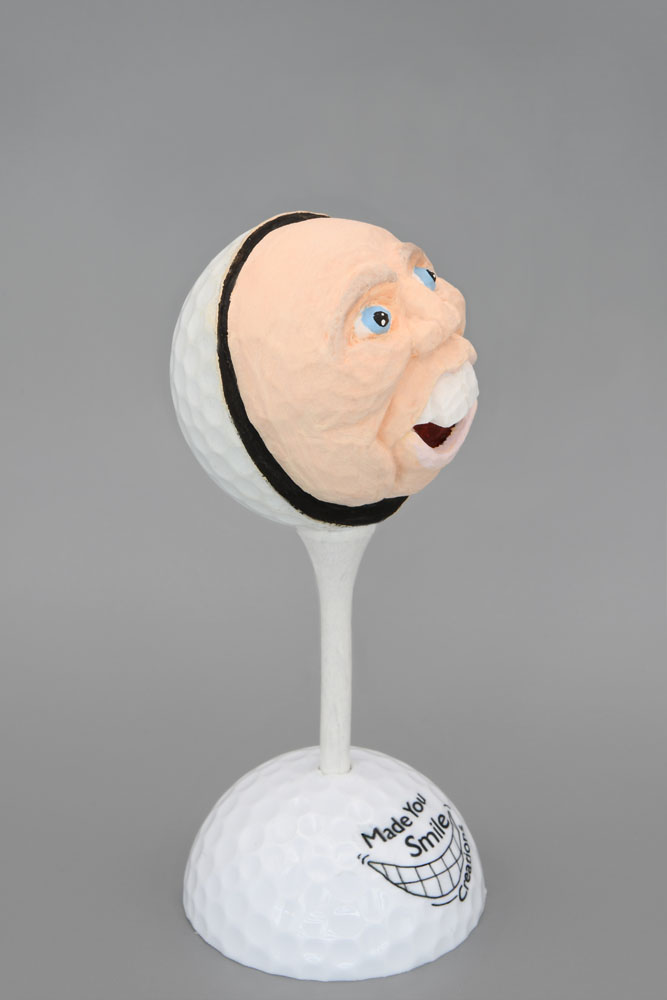 Bucktooth Guy Carved Golf Ball Art