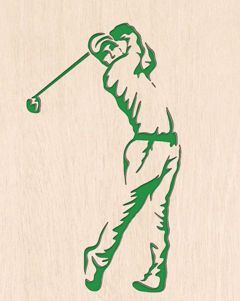 Golfer Wood Art   