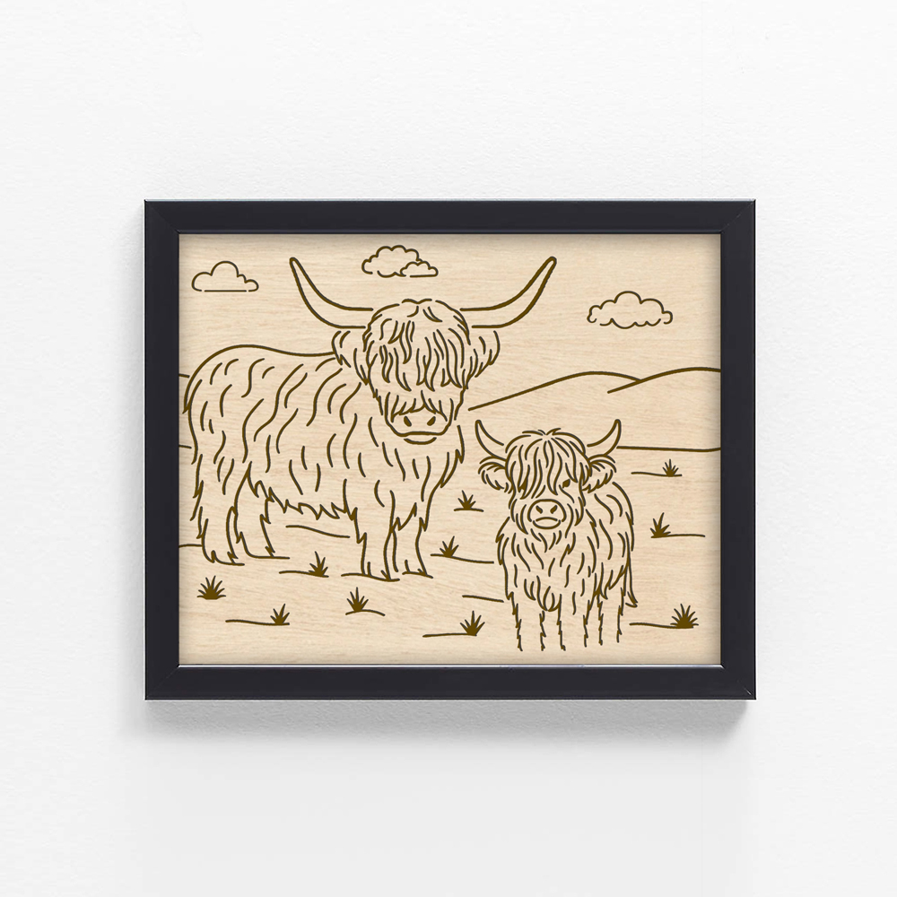 Highland Cows Wood Art
