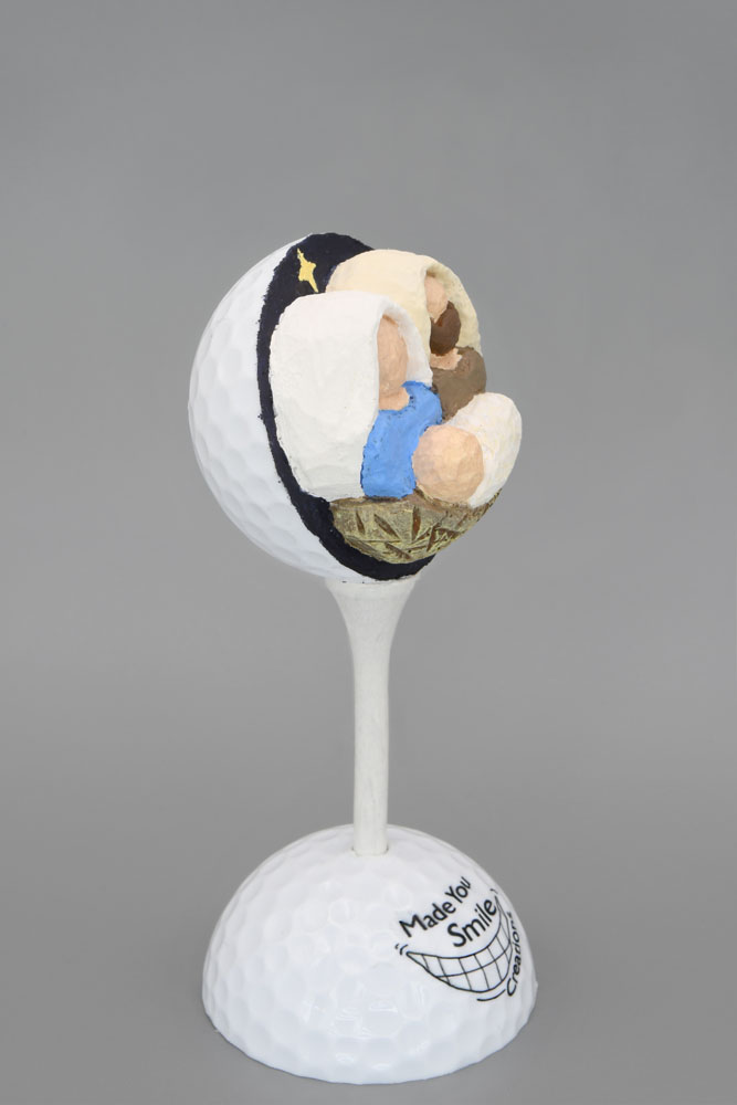 Nativity Carved Golf Ball Art