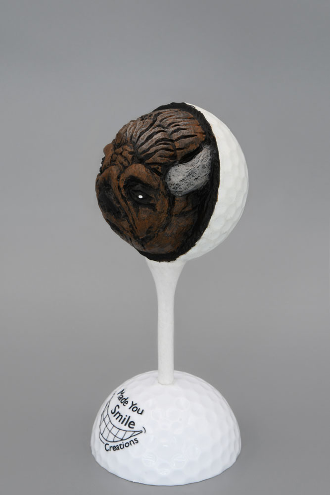 Bison Carved Golf Ball Art 