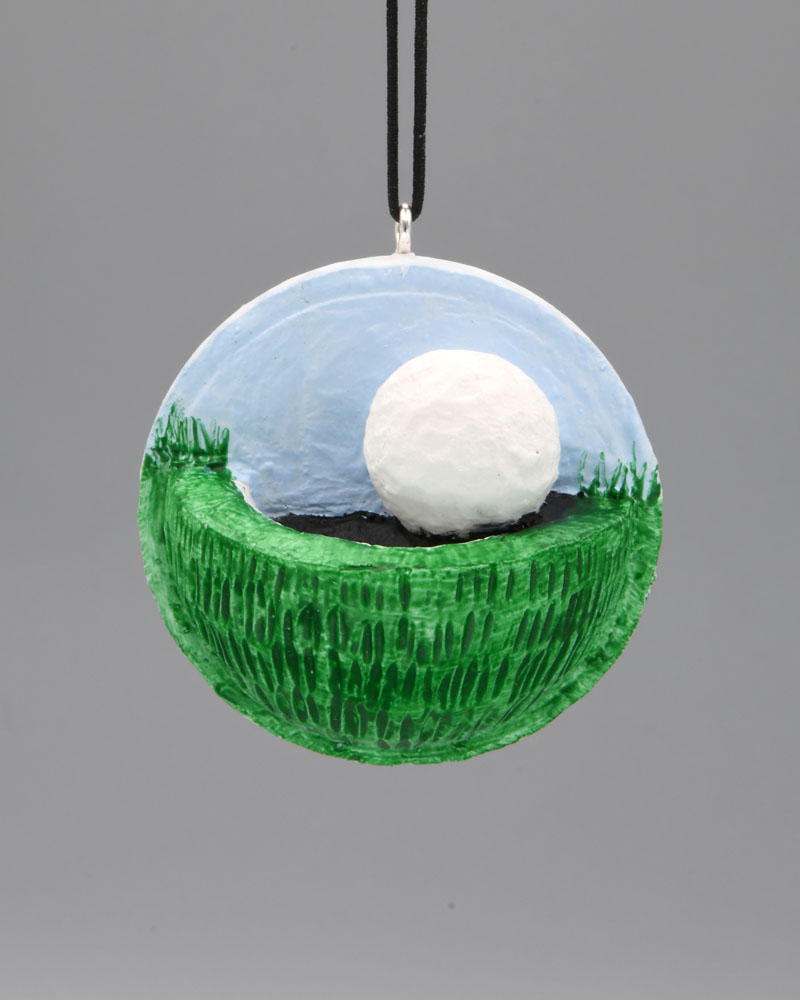 Hole in One Carved Golf Ball Art 