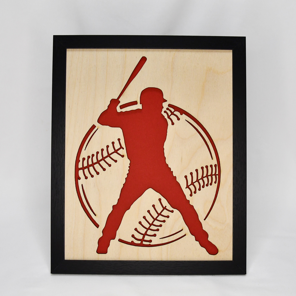 Baseball Player Wood Art