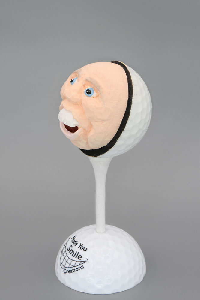 Bucktooth Guy Carved Golf Ball Art
