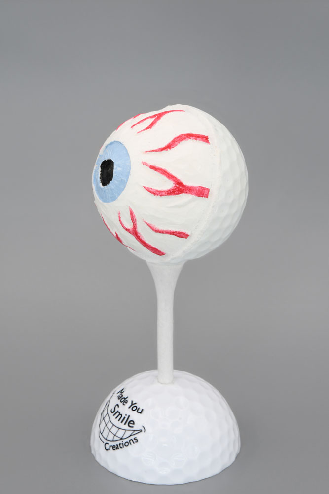 Eyeball Carved Golf Ball Art