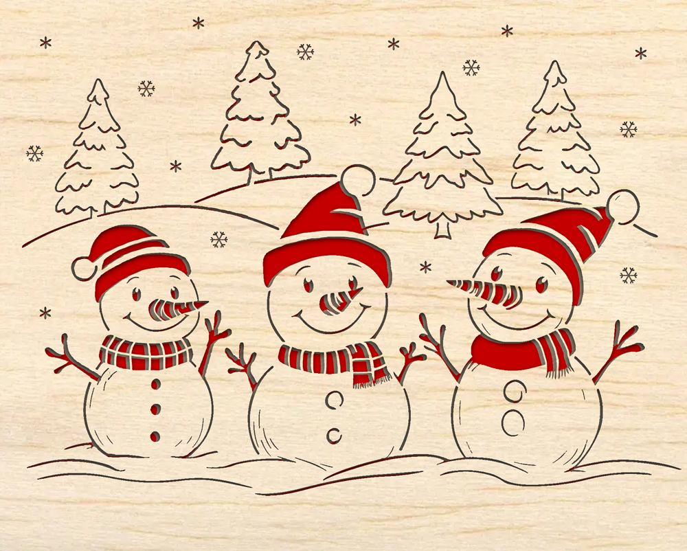 Snowmen Wood Art