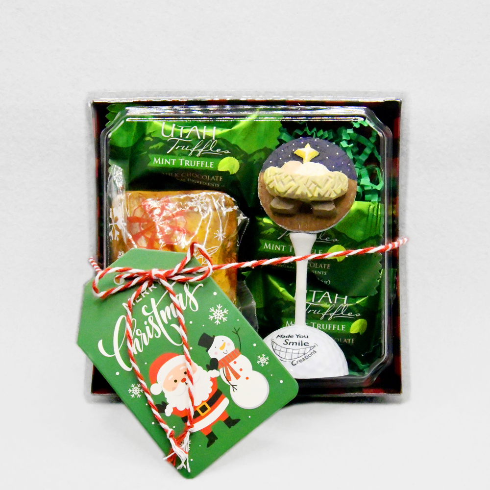 Personalized Carved Golf Ball Art & Treat Gift Box