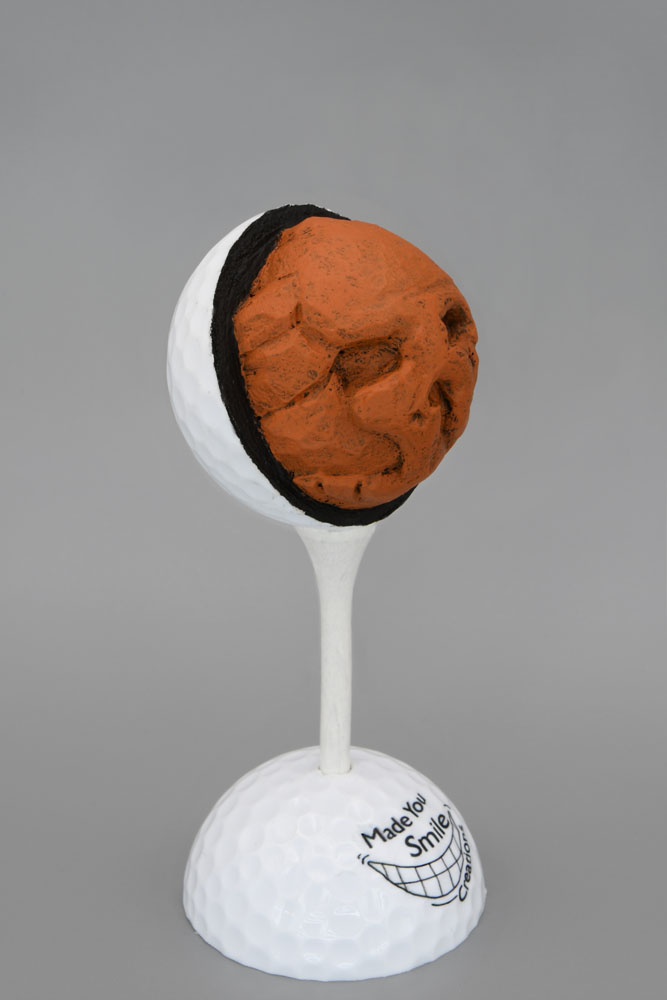 Skull Rock Carved Golf Ball Art