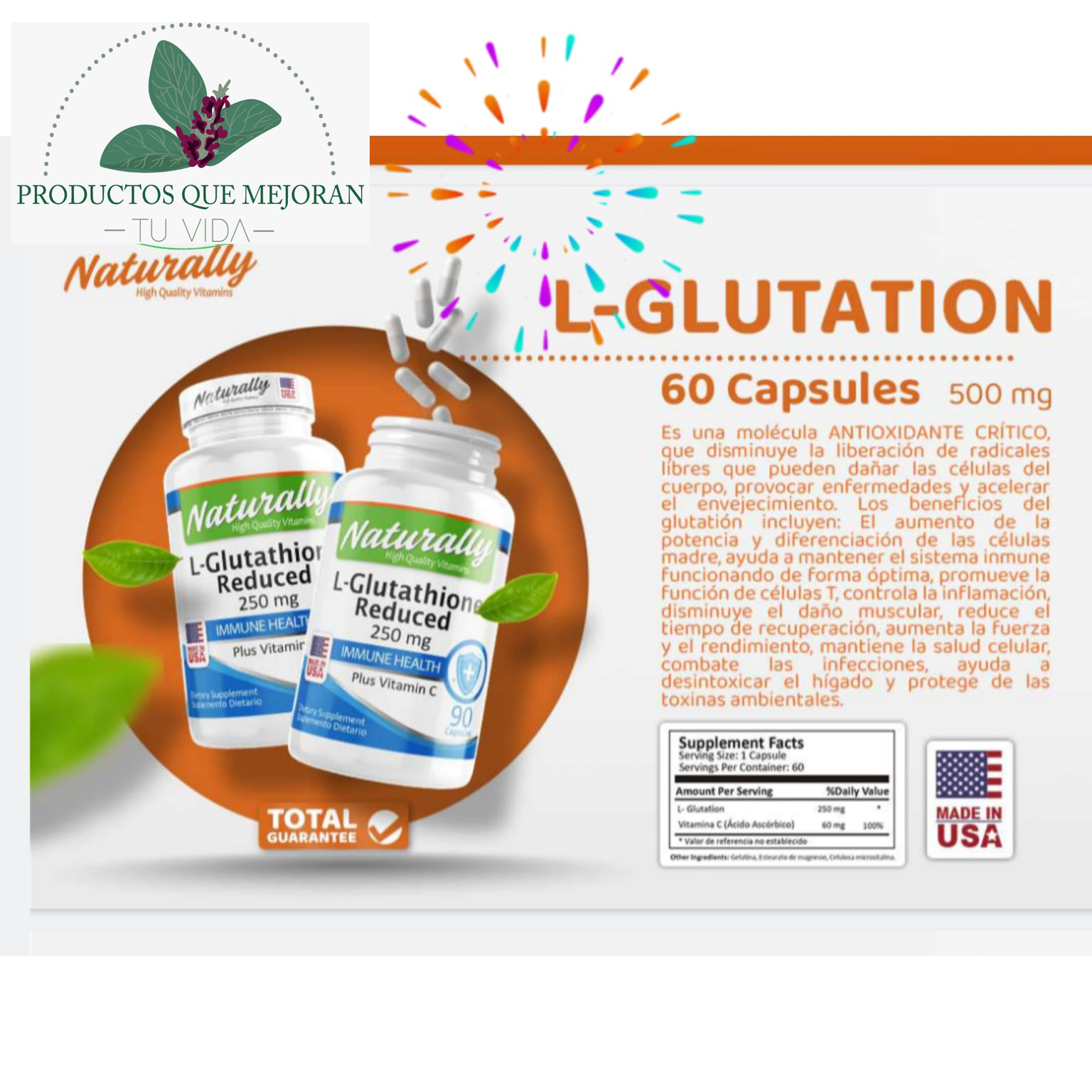 Cápsulas de L-glutatión
