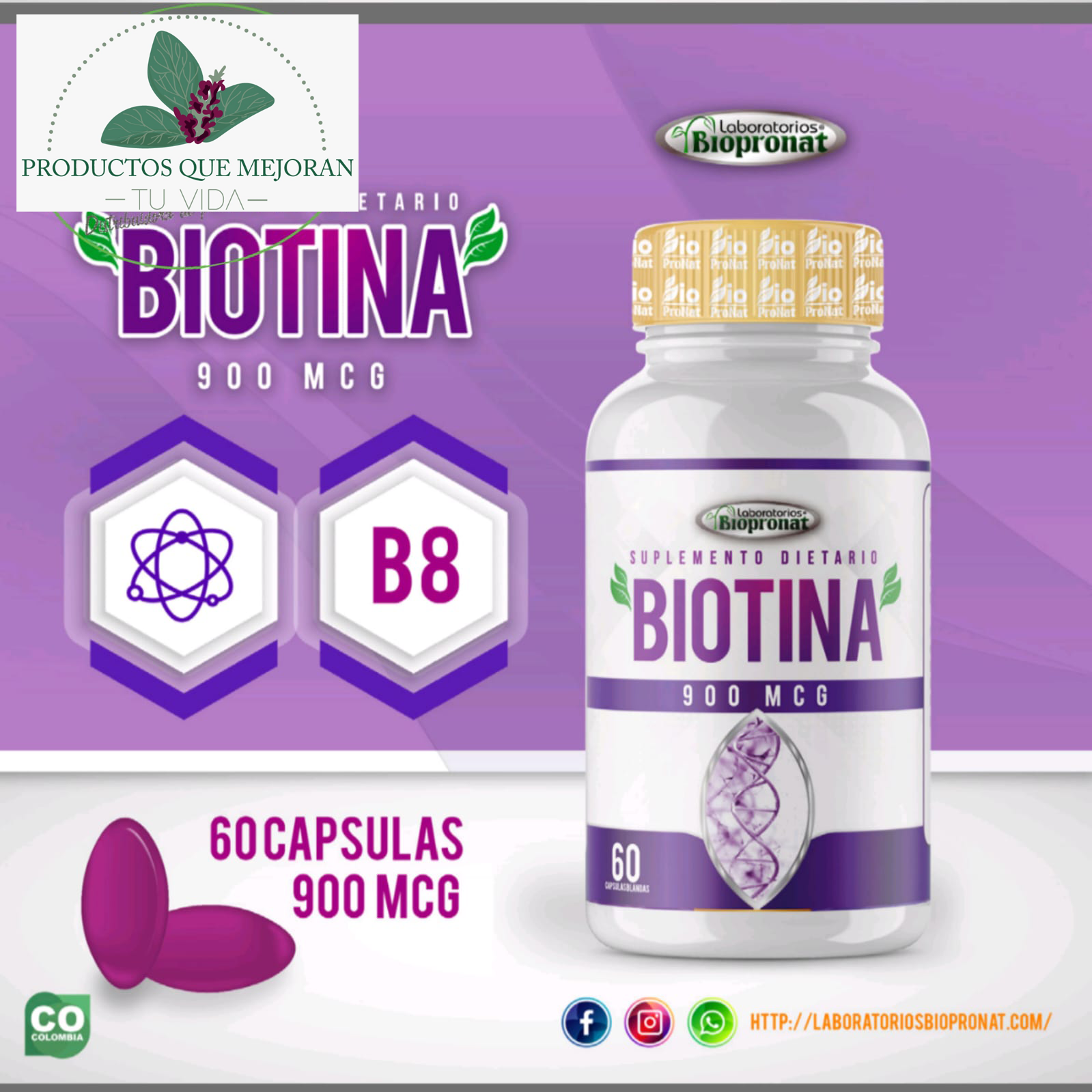 Biotina 900 mcg