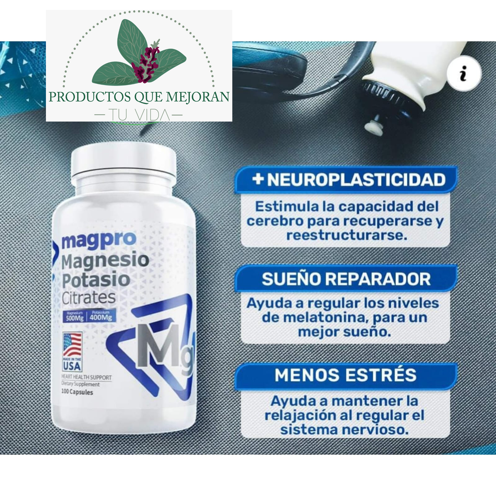 Citratos de magnesio y potasio Magpro