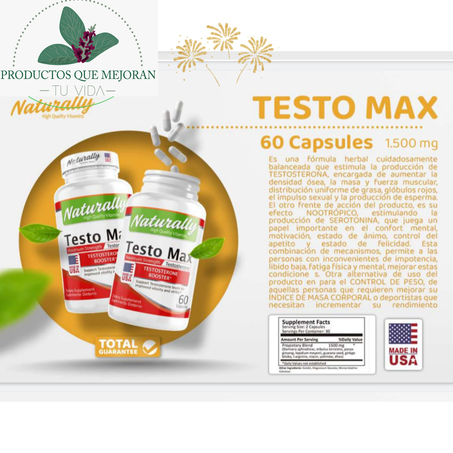 Cápsulas Testo Max