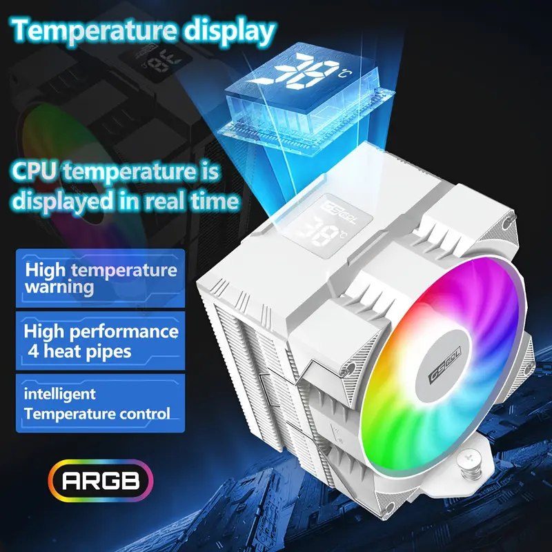 Heatsink CPU OUYUANSU con Display Temperatura RGB