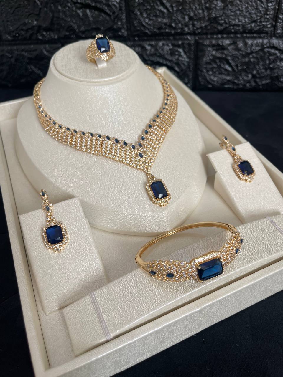 Parure Blue Queen Plaqué Or