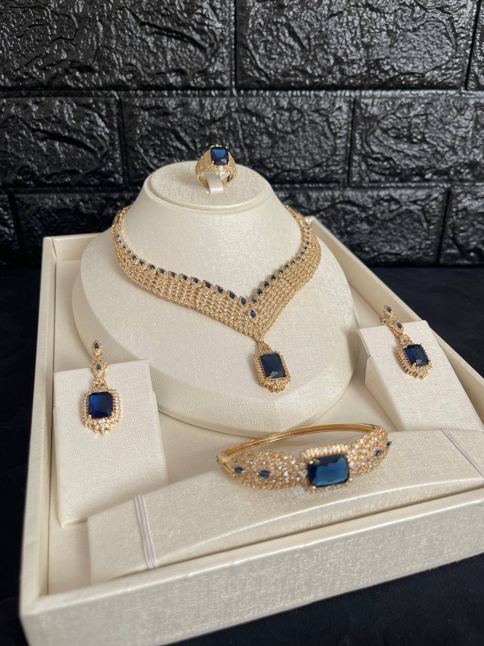 Parure Blue Queen Plaqué Or