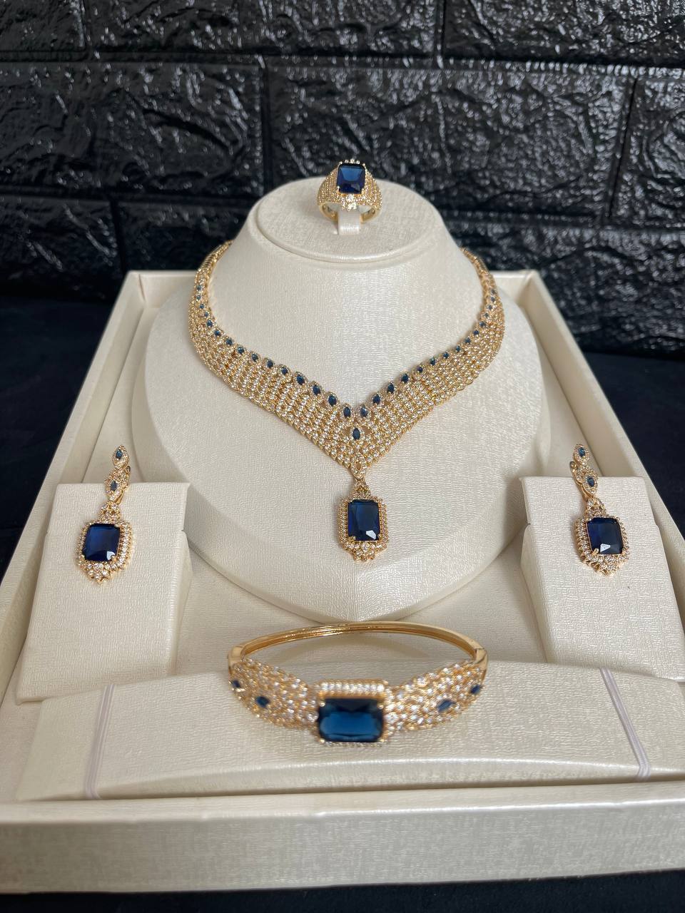 Parure Blue Queen Plaqué Or