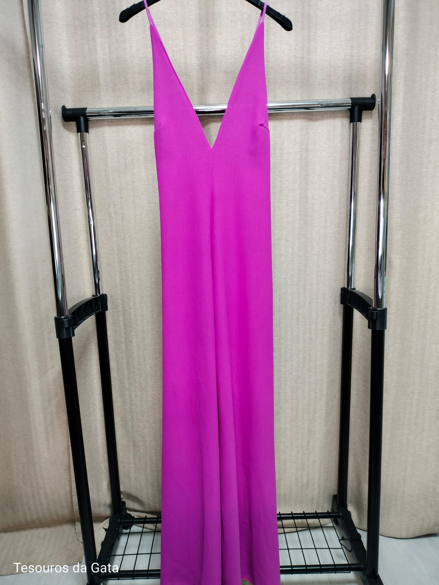 Vestido longo rosa