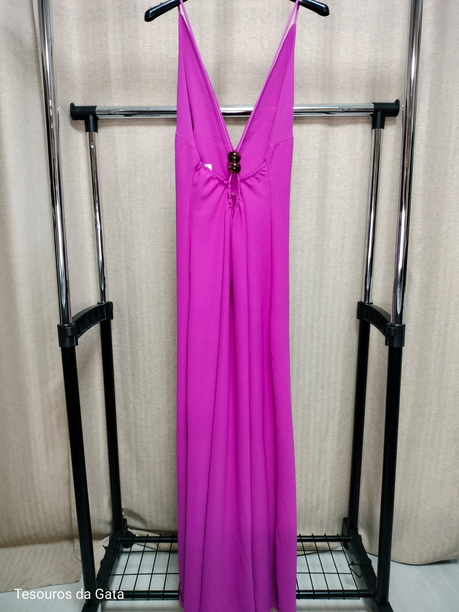 Vestido longo rosa