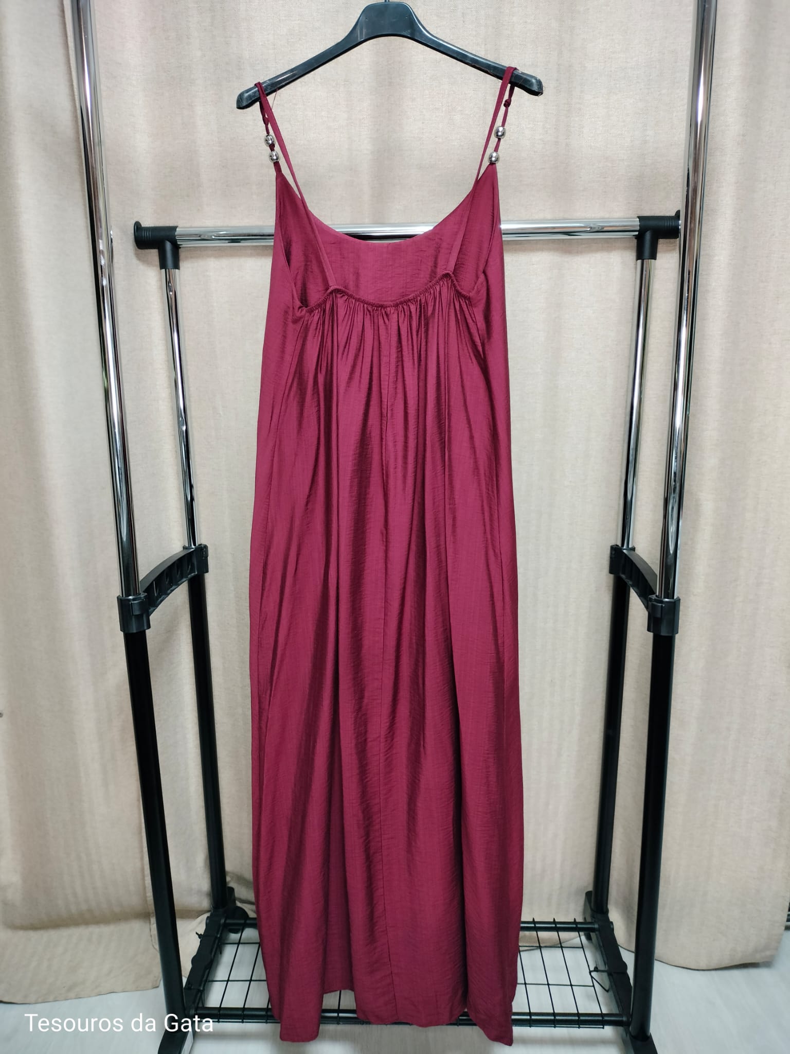 Vestido longo vinho
