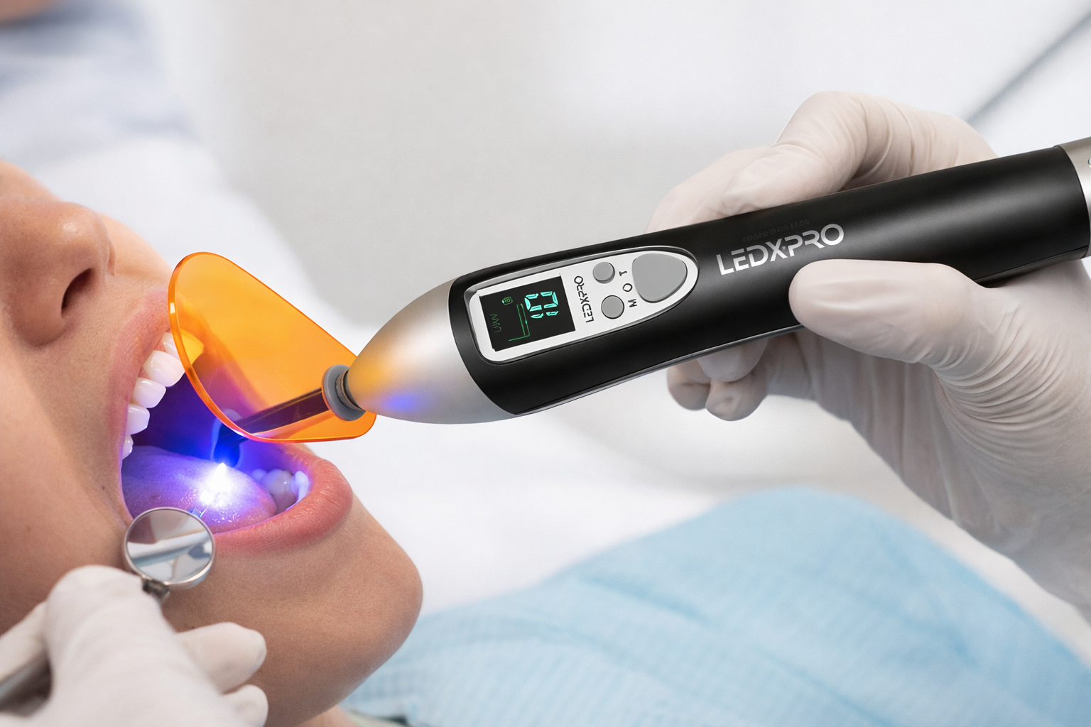 Fotopolimerizador Odontológico Orthometric LEDXPRO Recarregável Preto 