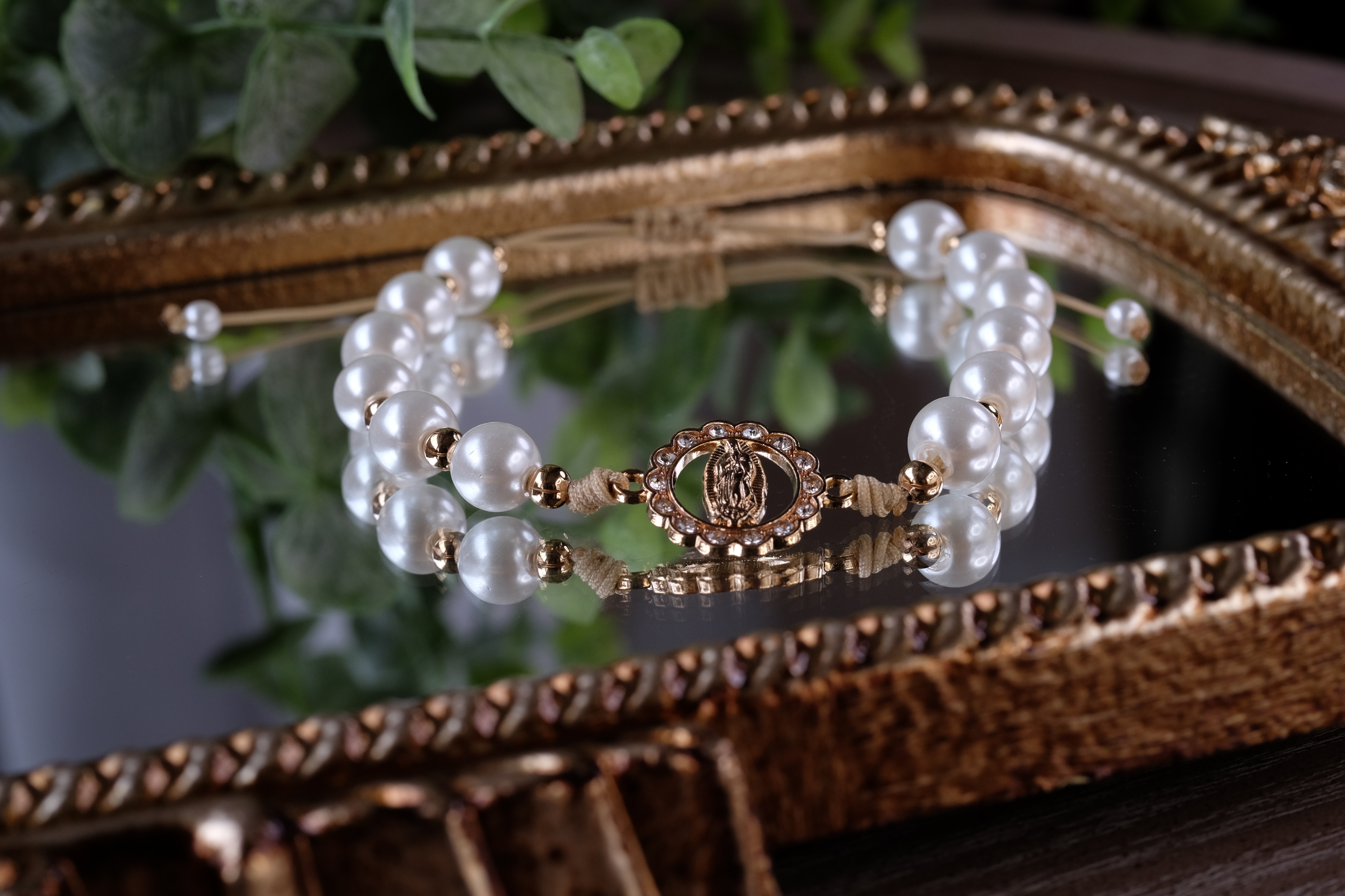 Our Lady of Guadalupe Bracelet - Cultured pearls