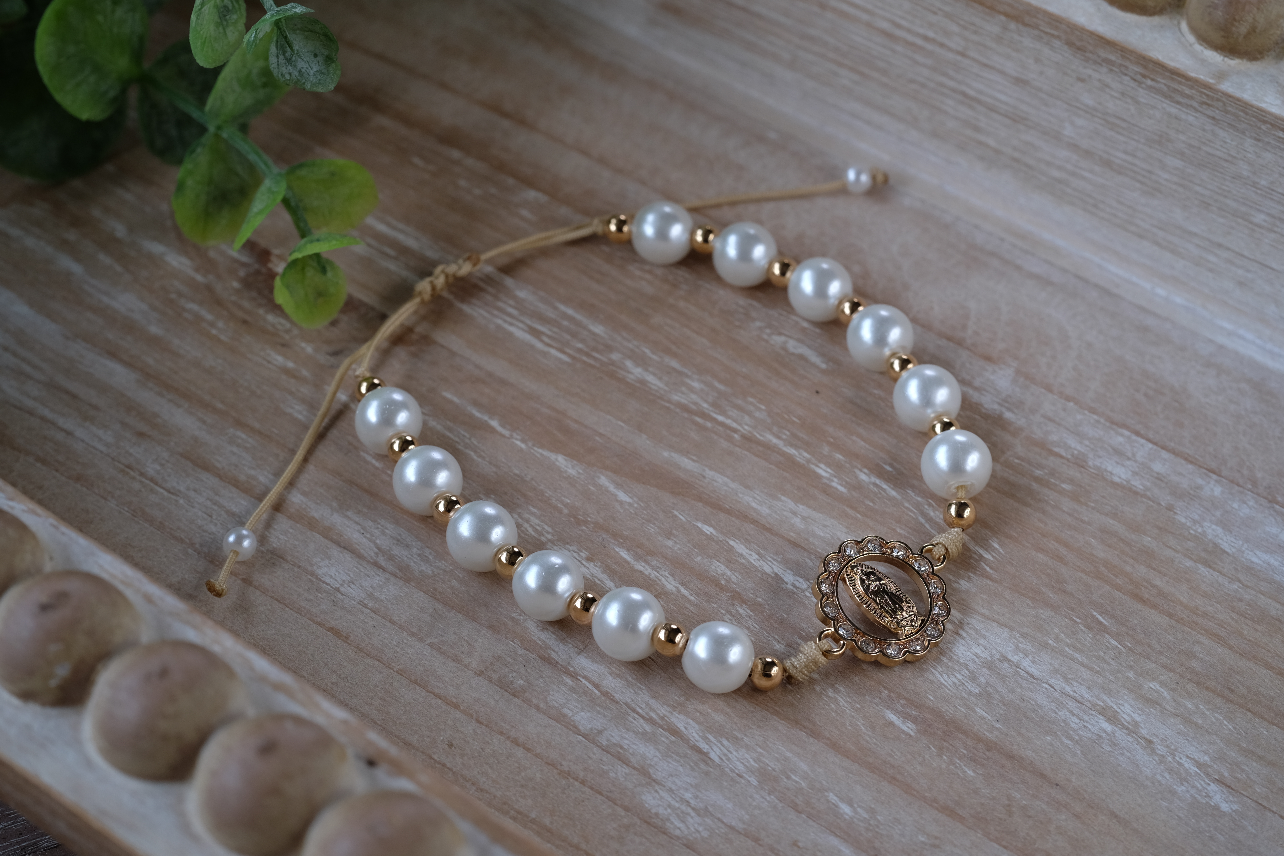 Our Lady of Guadalupe Bracelet - Cultured pearls