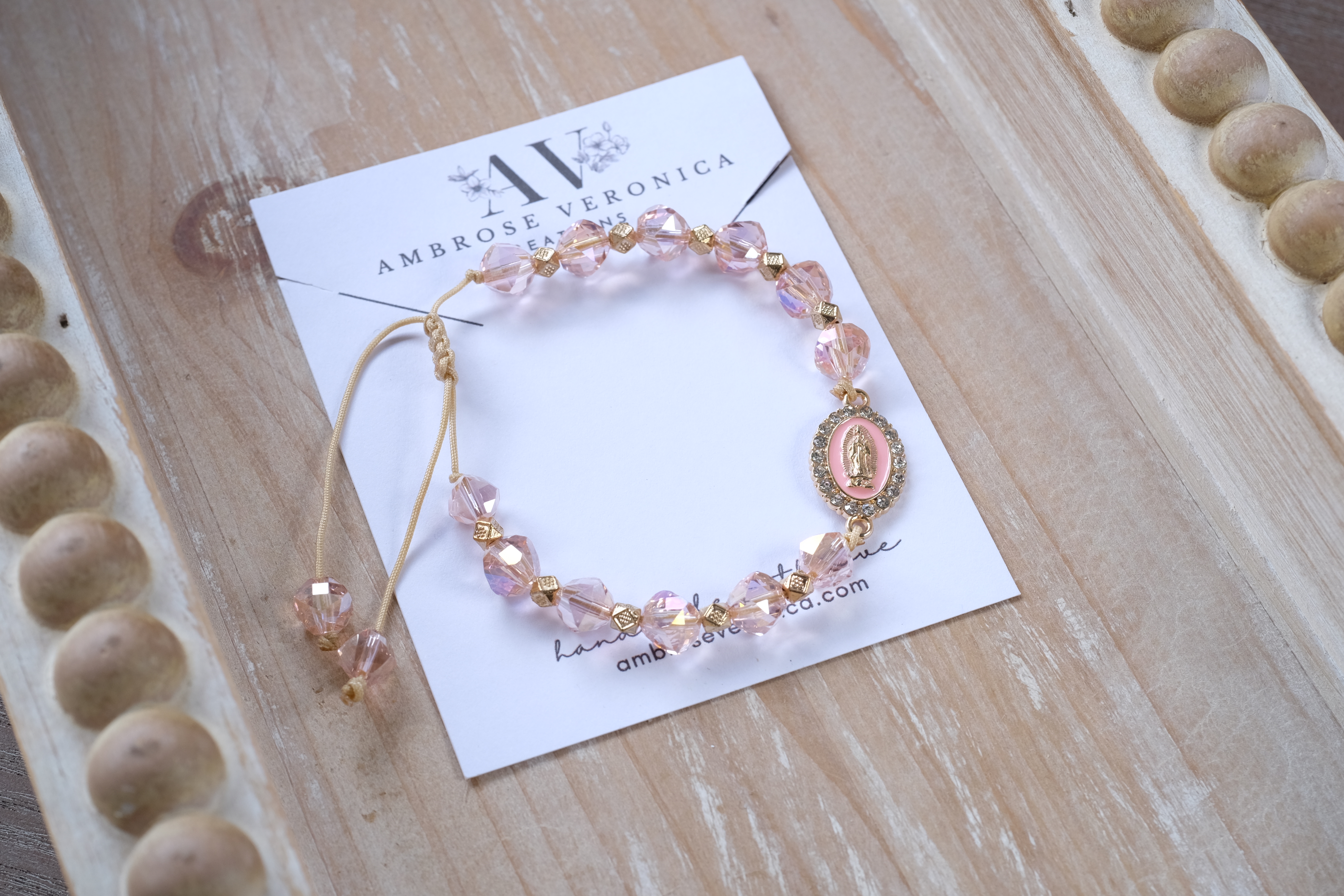 Our Lady of Guadalupe Bracelet - Pink accents