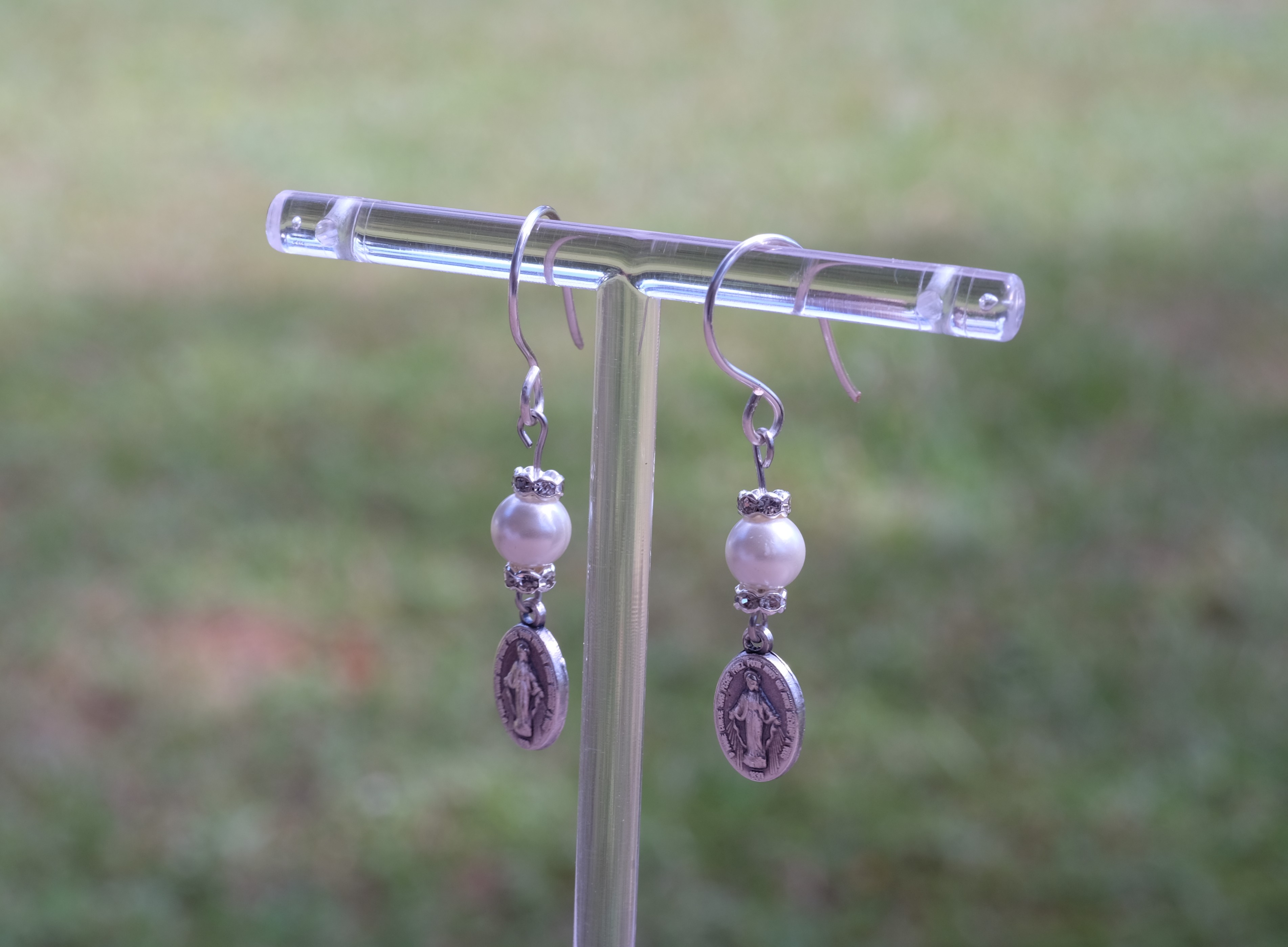 Pearl and Silver Miraculous Medal