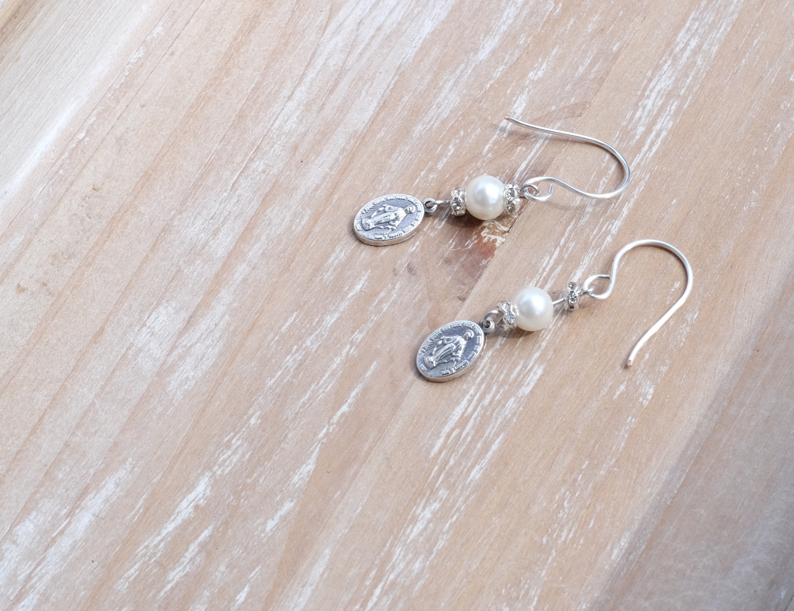 Pearl and Silver Miraculous Medal