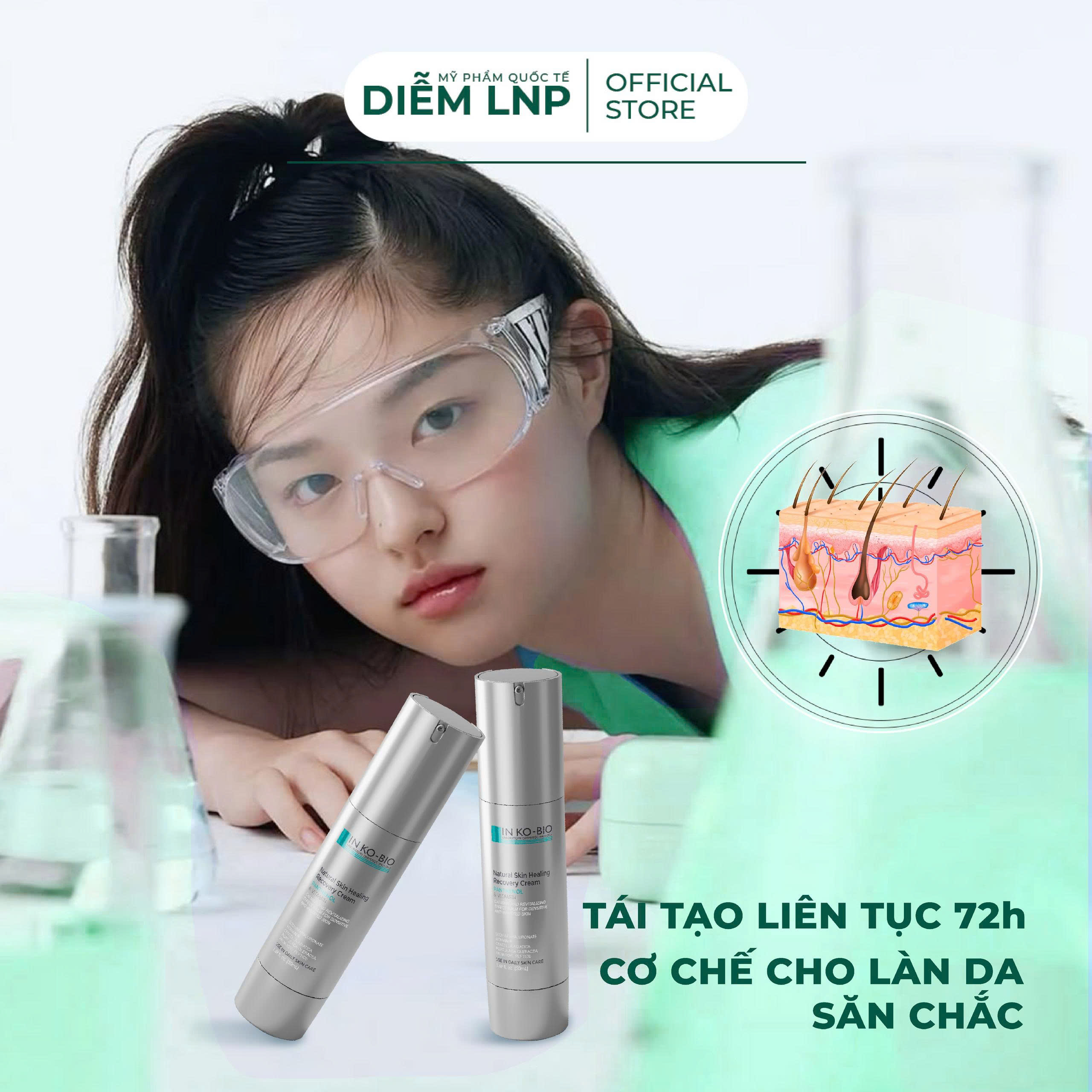 Kem Phục Hồi Da INKOBIO D4 Hàn Quốc 50ml- Làm Dịu, Chữa Lành Tự Nhiên, Dày Khoẻ, Căng Bóng Da