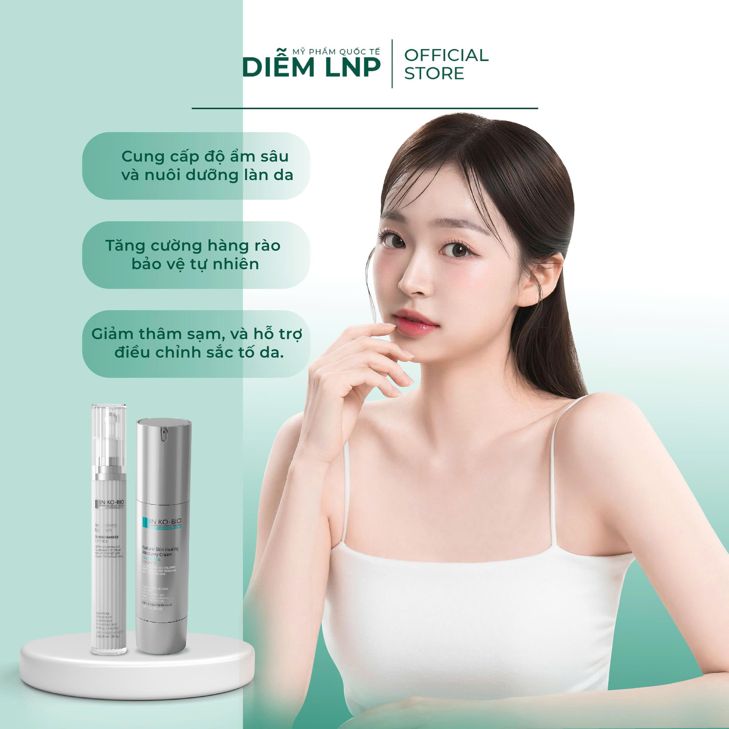 Combo Dưỡng Da & Mắt INKOBIO DP2- Phục Hồi D4 + Kem Mắt D5 - Giảm Nhăn, Dưỡng Ẩm Sâu, Trẻ Hoá Vùng Mắt- Hàn Quốc