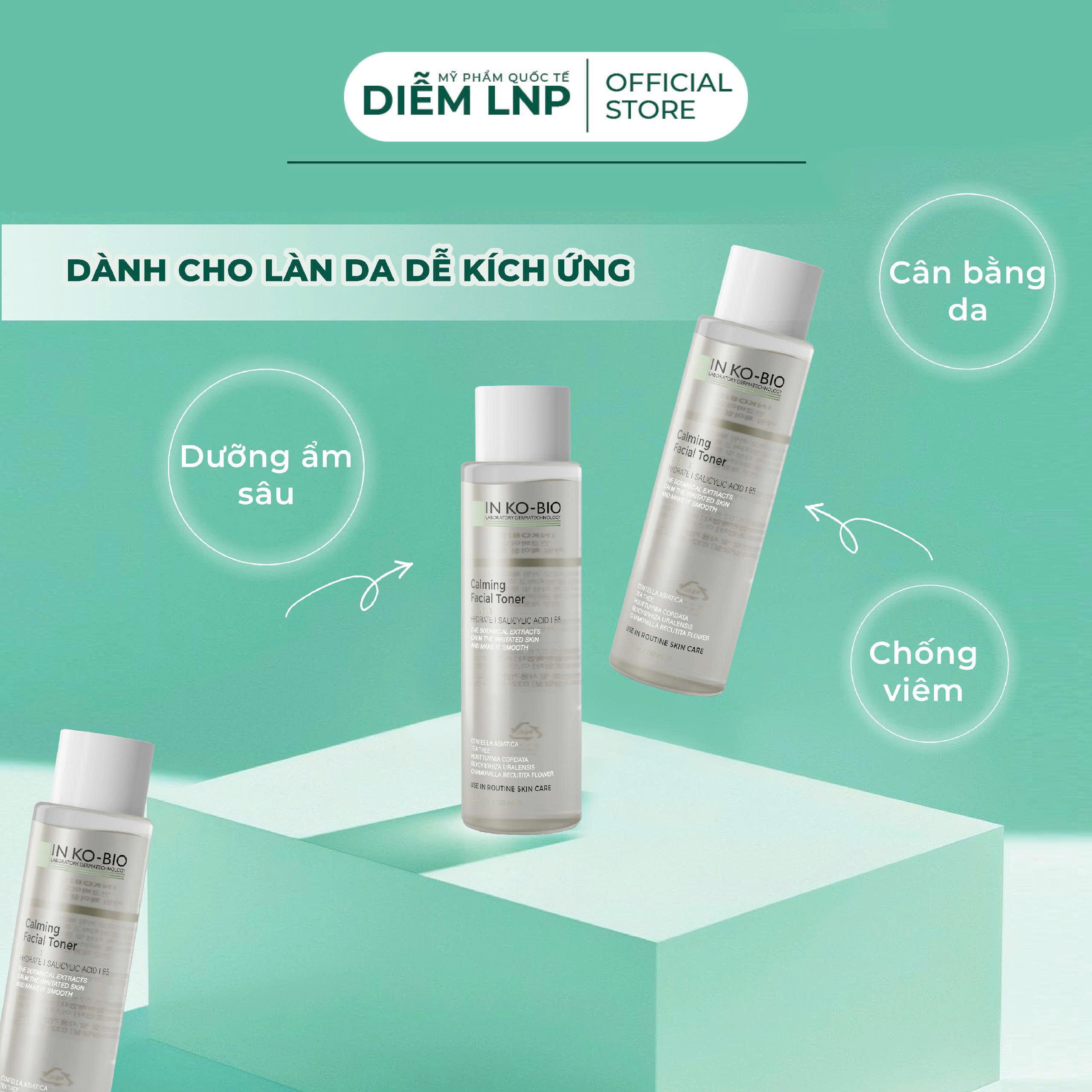 Toner INKOBIO D2 Hàn Quốc 150ml- Nước Cân Bằng Làm Dịu Da, Giảm Nhờn & Mụn, Cho Da Dầu Nhạy Cảm