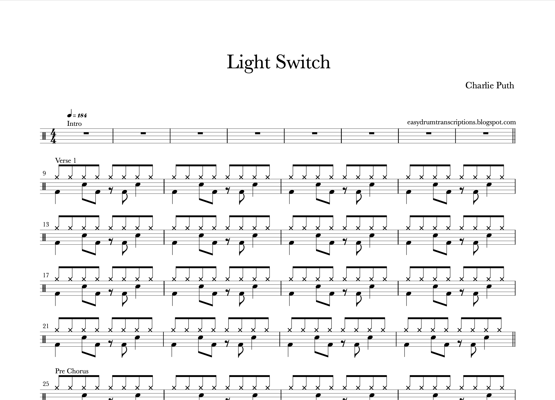Charlie Puth - Light Switch