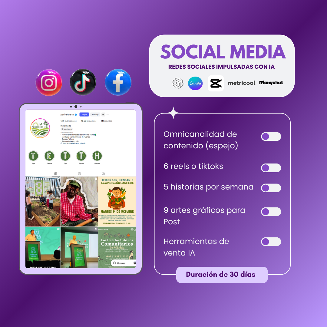 Plan Social Media + Ventas IA