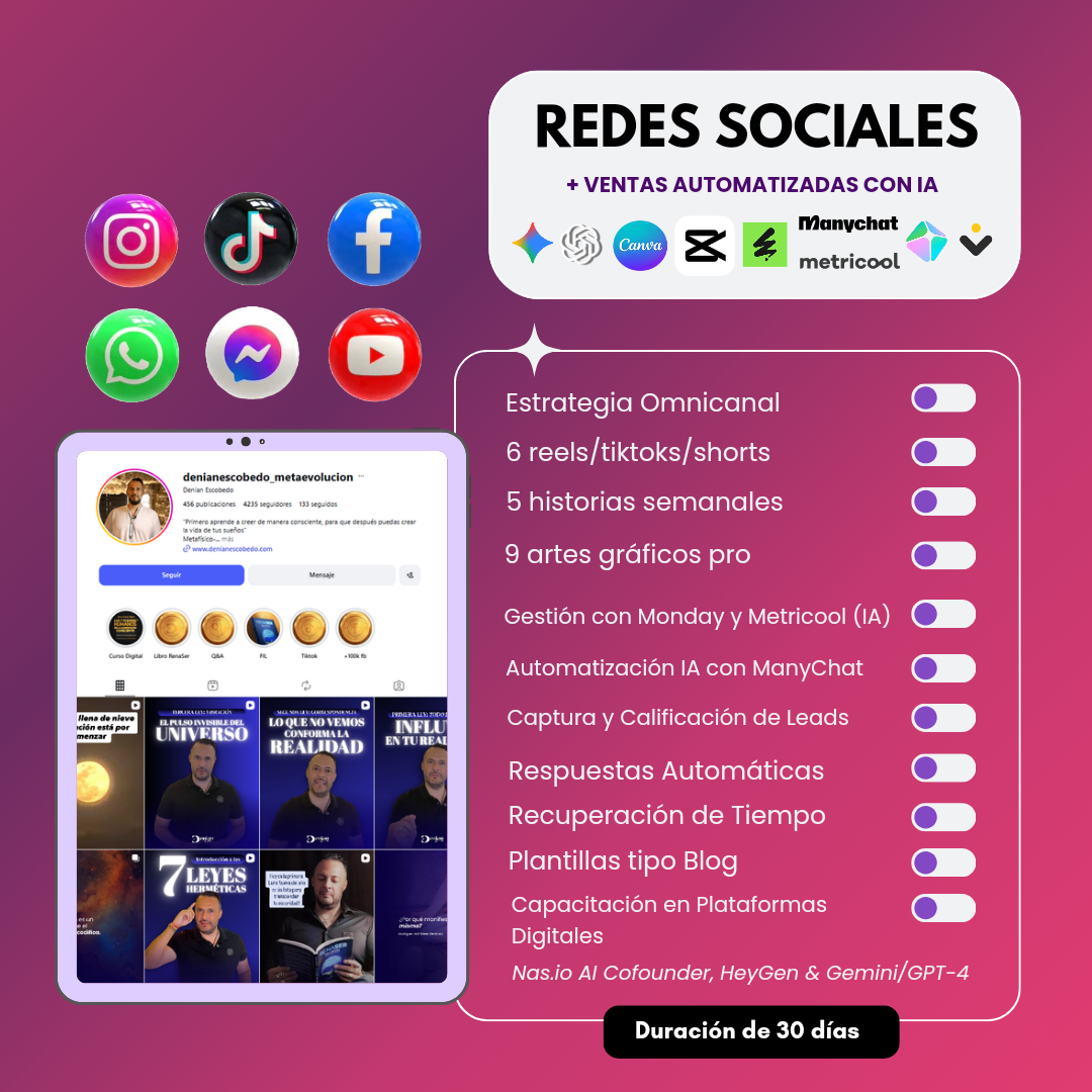 Gestión Integral de Redes Sociales con Conversión de Clientes