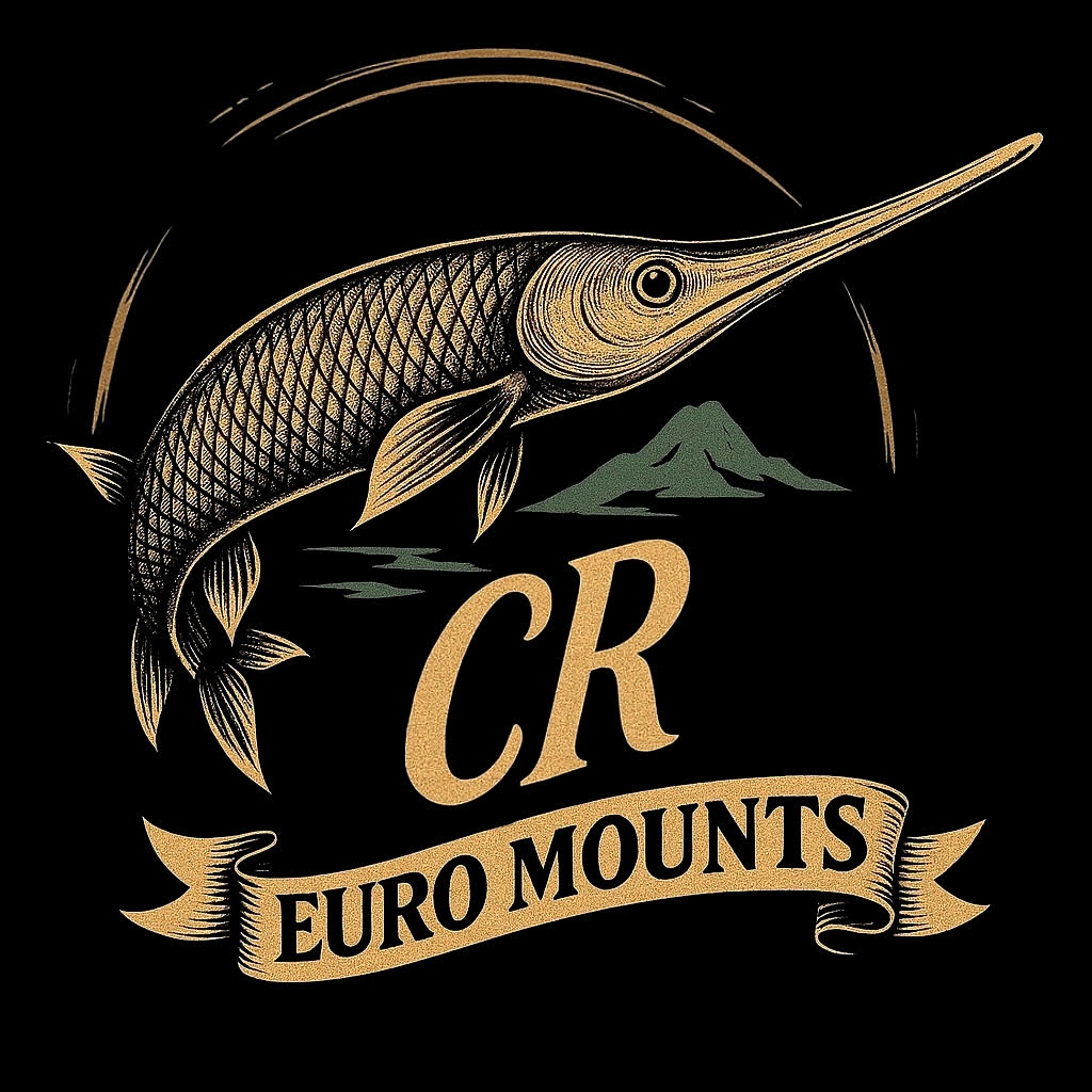 CR Euro Mounts Angler's Gar Black Unisex T-Shirt 100% Cotton