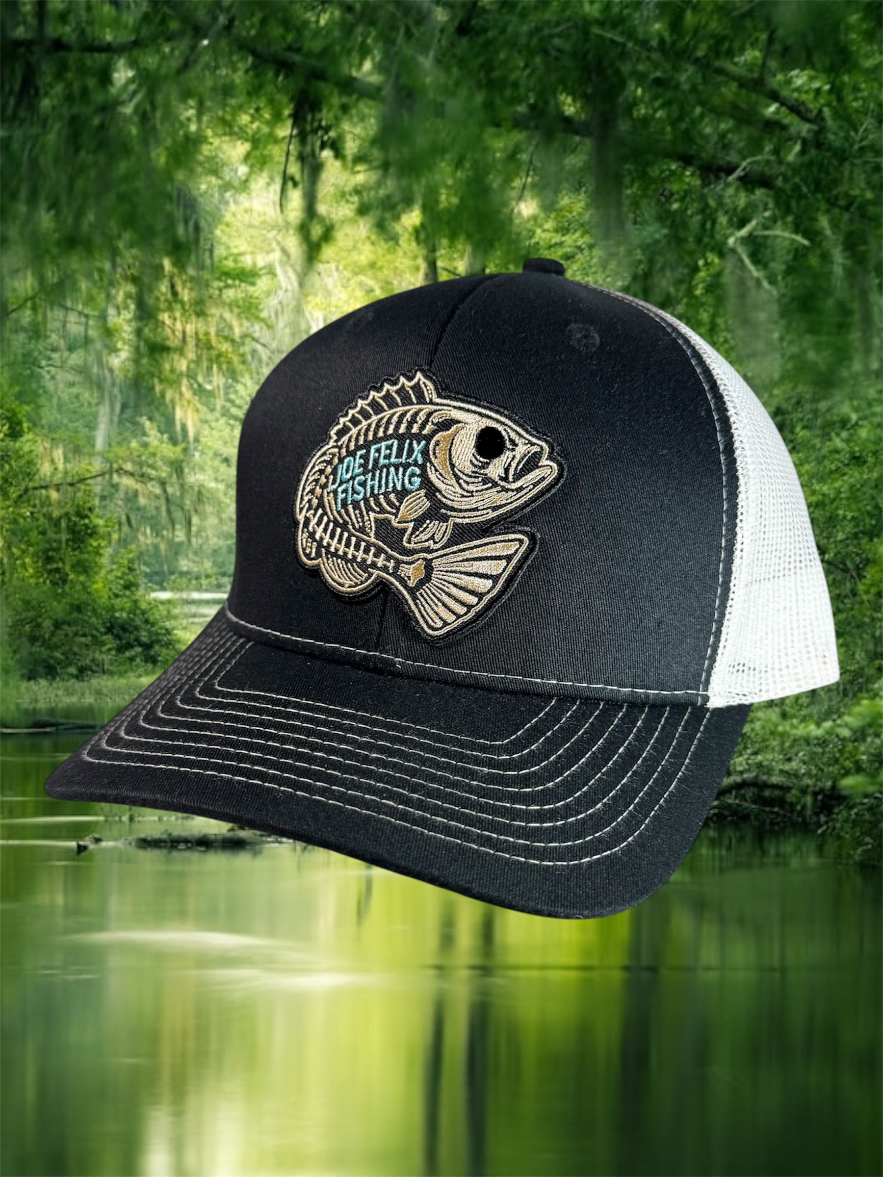Joe Felix Fishing Black Trucker Hat with JFF Logo