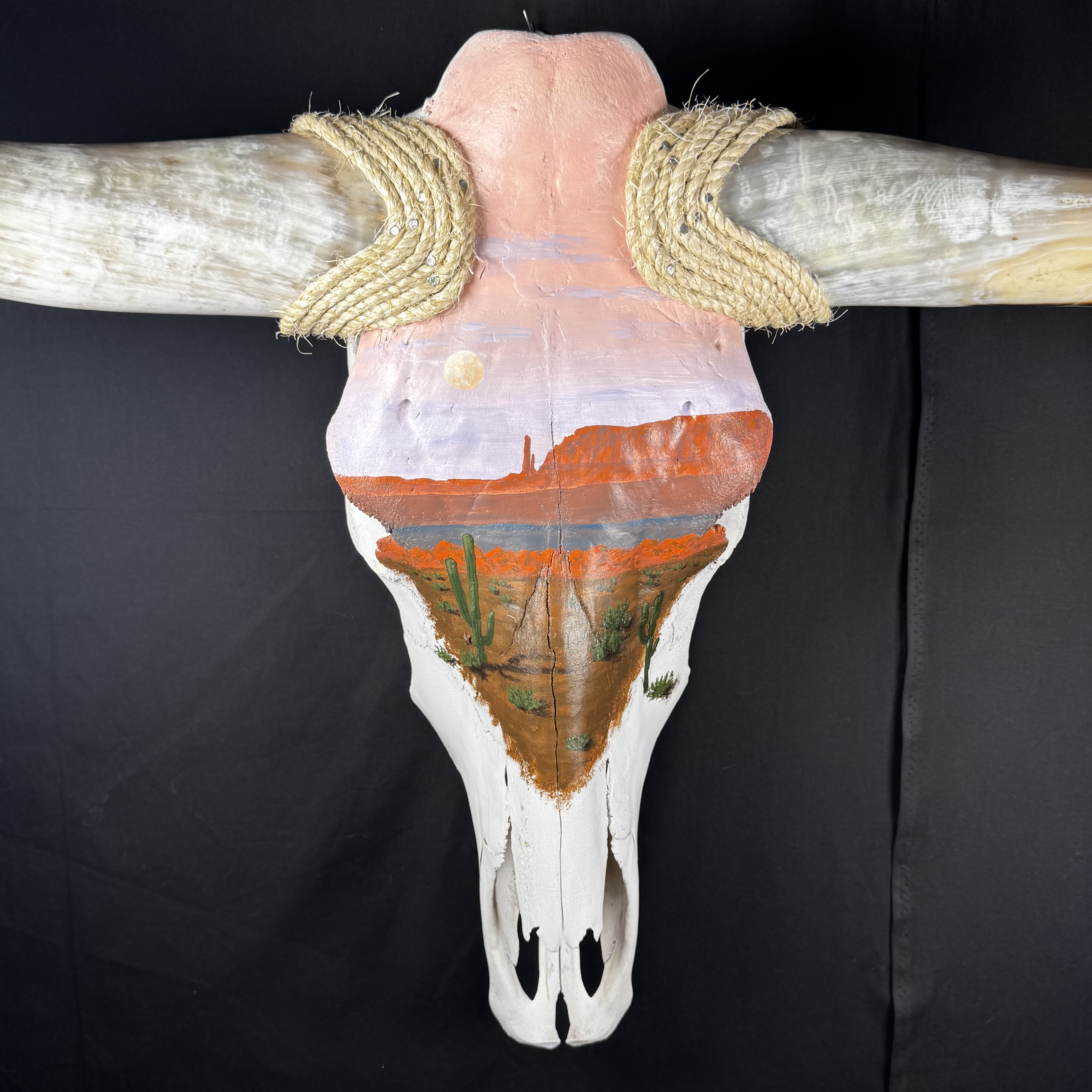 PICK UP ONLY (Sedona) Hand-Painted Longhorn Skull Wall Art