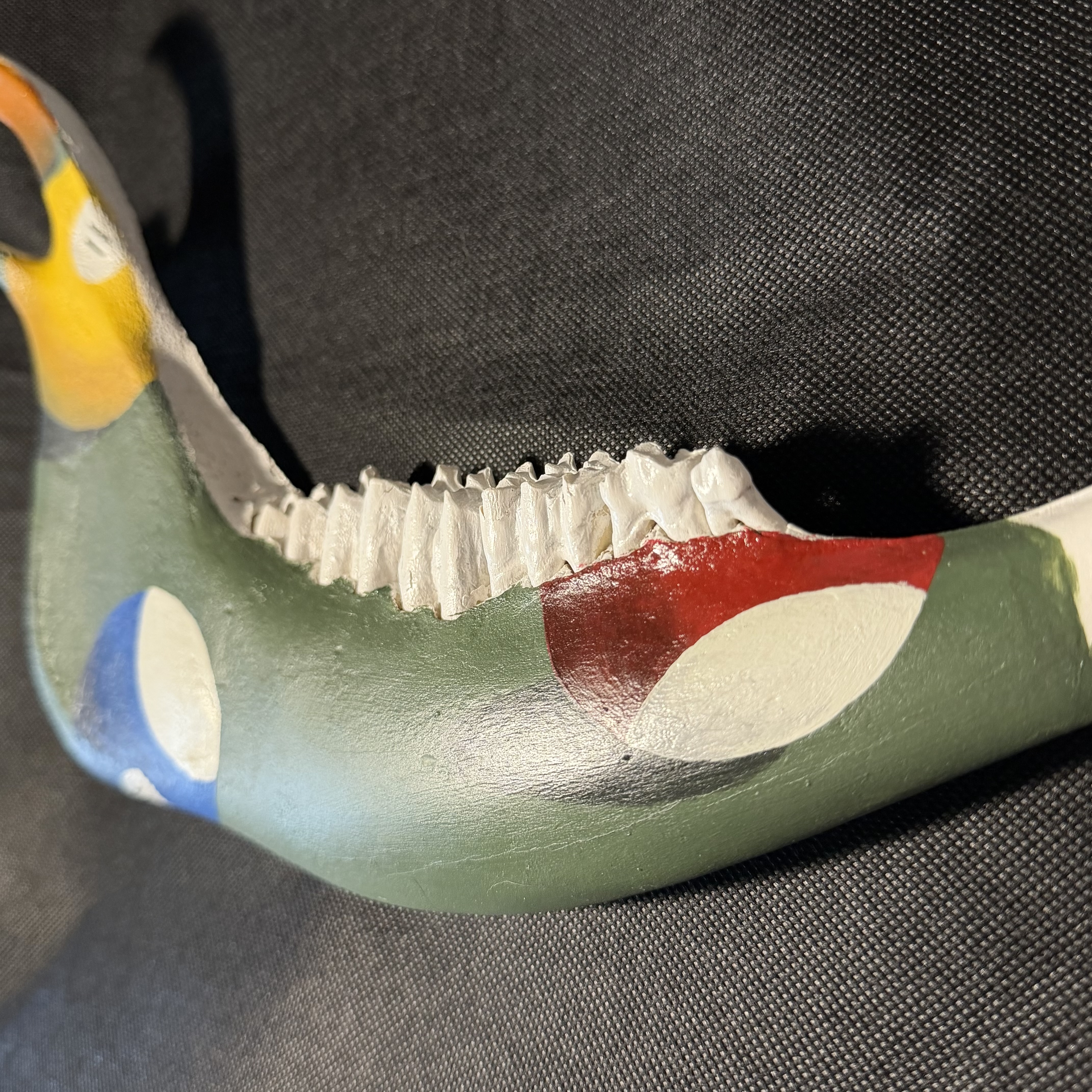 (Pool Balls) Hand-Painted Cow Jawbone Decor