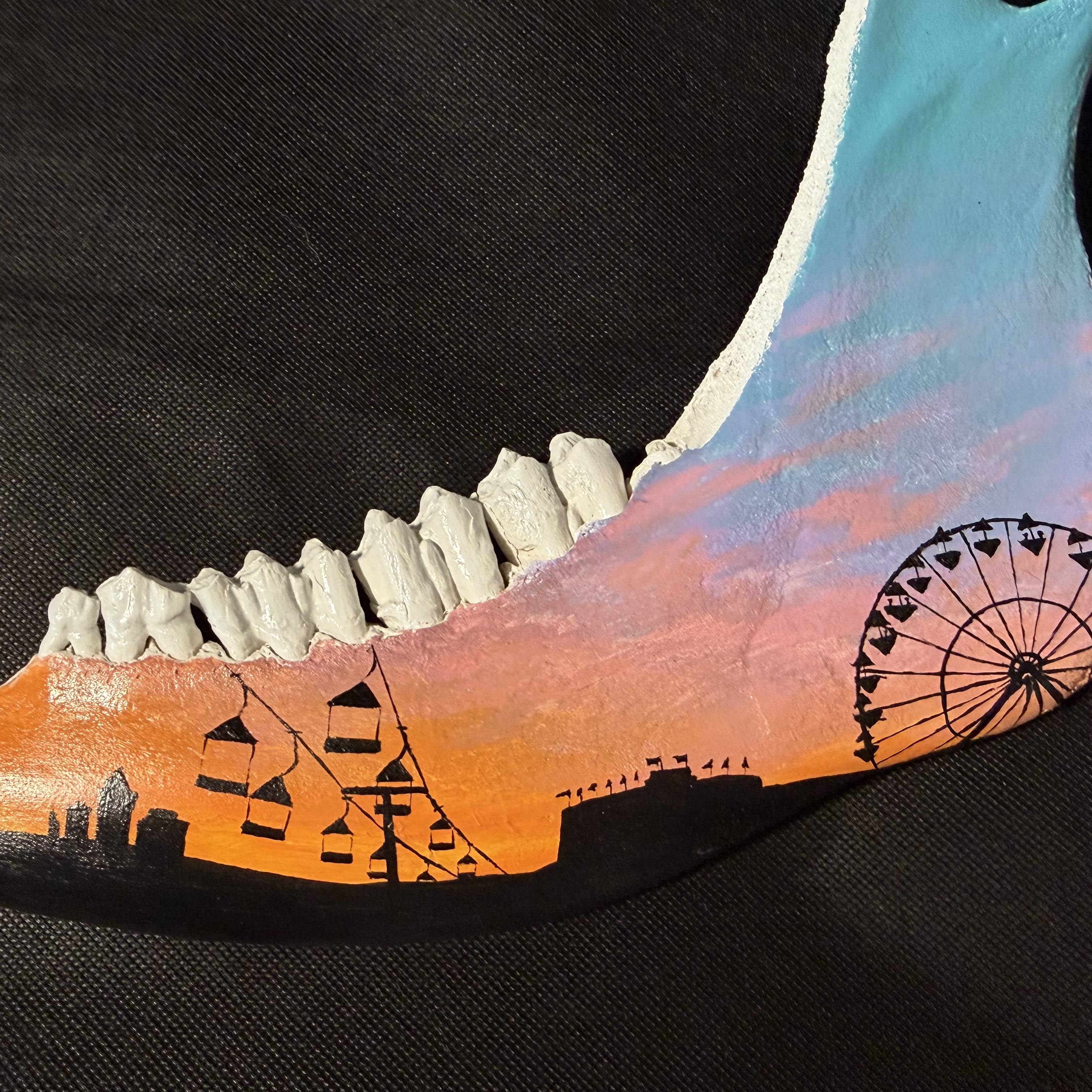 (County Fair) Hand-Painted Cow Jawbone Decor