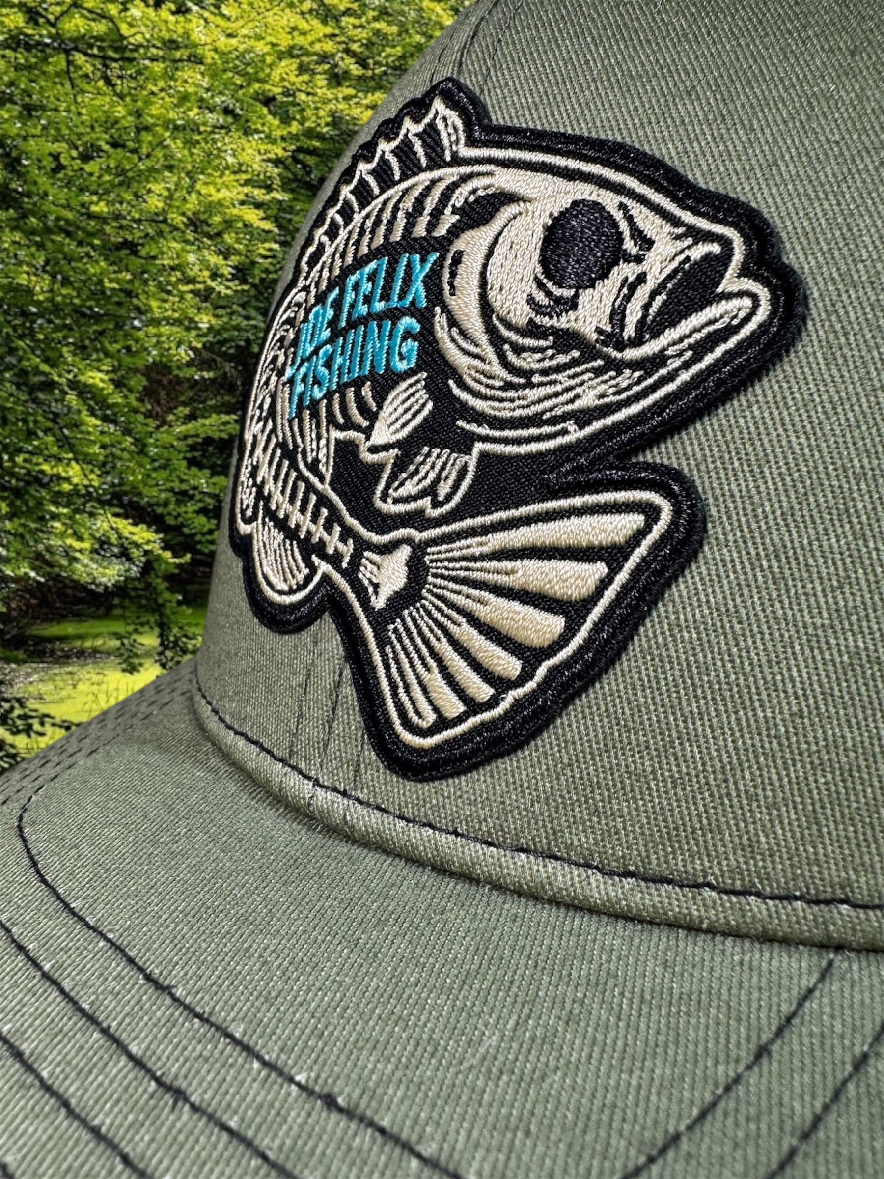 Joe Felix Fishing Green Trucker Hat with JFF Logo